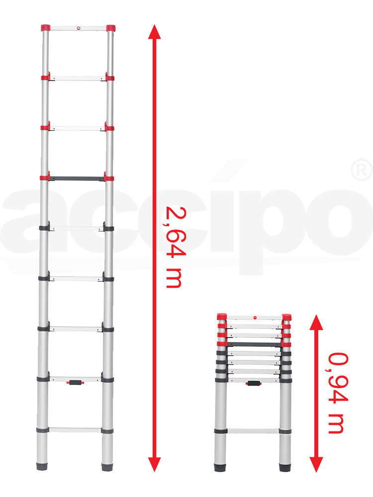 Hailo T80 FlexLine – drabina teleskopowa, 9 szczebli